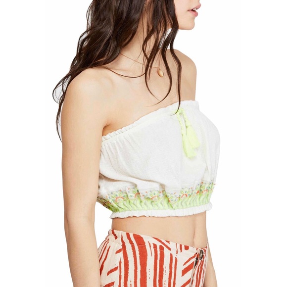 Free People Nomore Tiers Embroidered Boho Tube Top - Picture 3 of 7